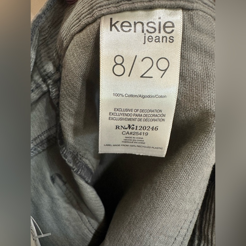 NWT Kensie Olive Green Corduroy The Skirt High Rise Mini w/ Buttons Size 8 or 29 - Picture 6 of 6
